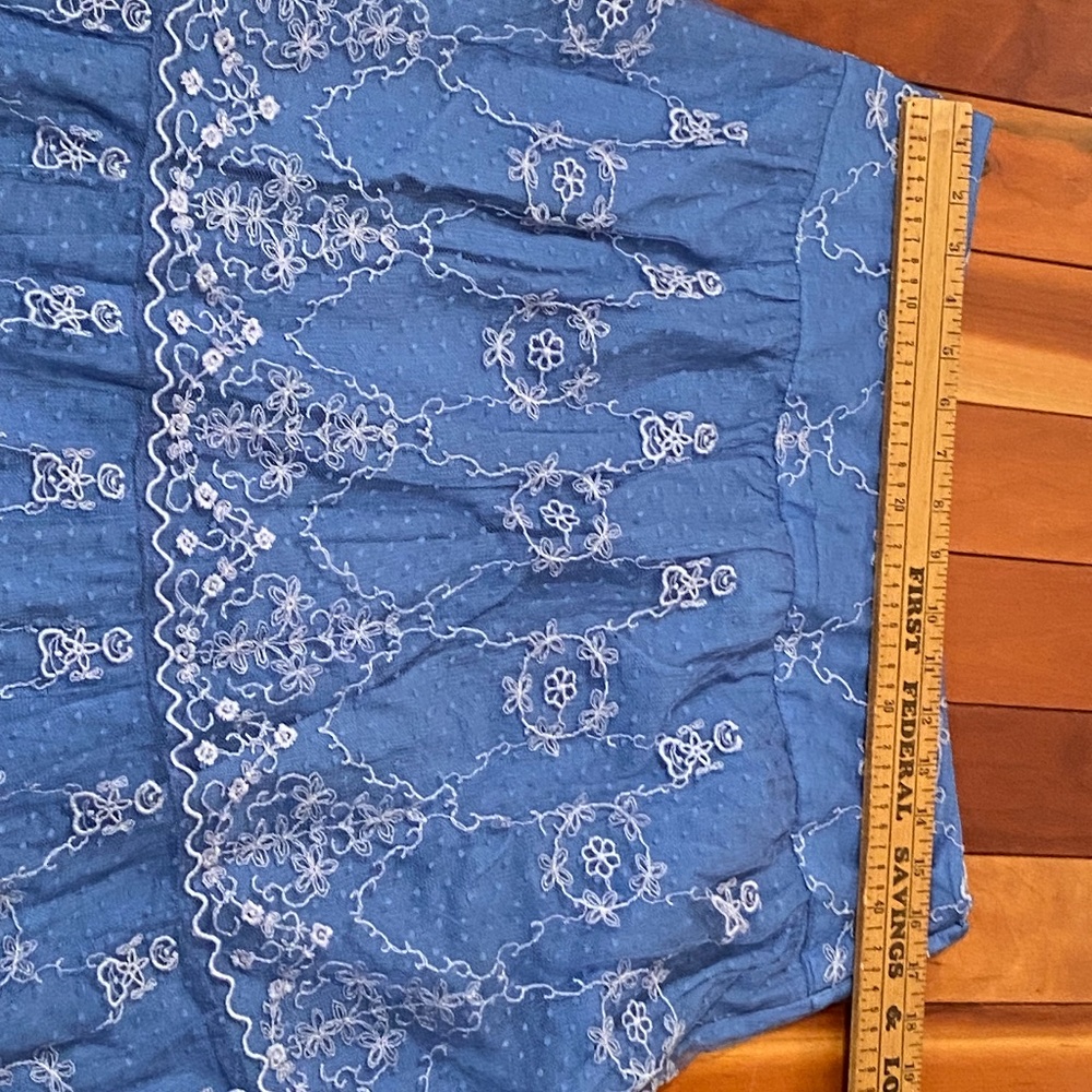 Sundance Blue Maxi Lace Skirt sz 10  Tender Tiers
